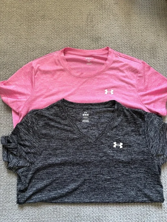 Under Armour Pink & Charcoal Performance Tee Duo - Picture 1 of 9